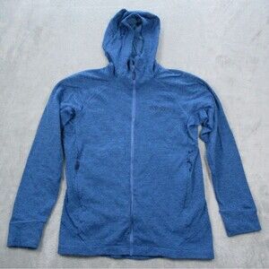 Rab Fleece Hoodie Jacket Men’s Large (Fits Small) Full Zip Thermal Blue READ